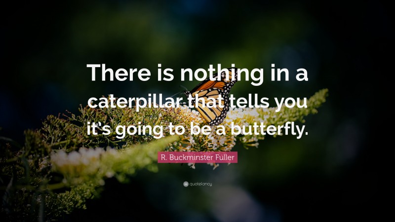R. Buckminster Fuller Quote: “There is nothing in a caterpillar that tells you it’s going to be a butterfly.”