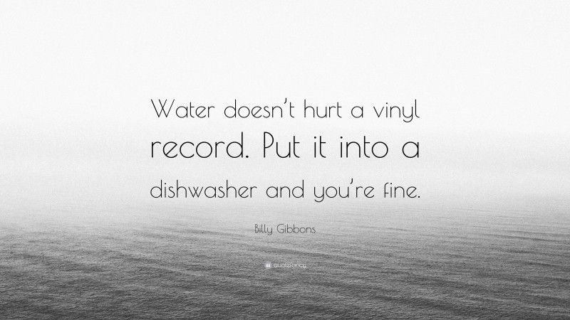 Billy Gibbons Quote: “Water doesn’t hurt a vinyl record. Put it into a dishwasher and you’re fine.”