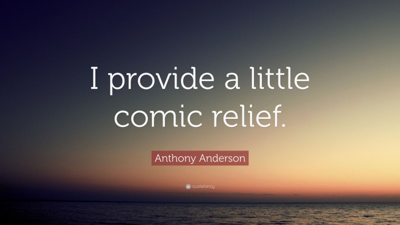 Anthony Anderson Quote: “I provide a little comic relief.”