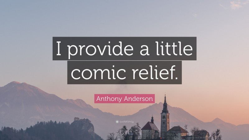 Anthony Anderson Quote: “I provide a little comic relief.”