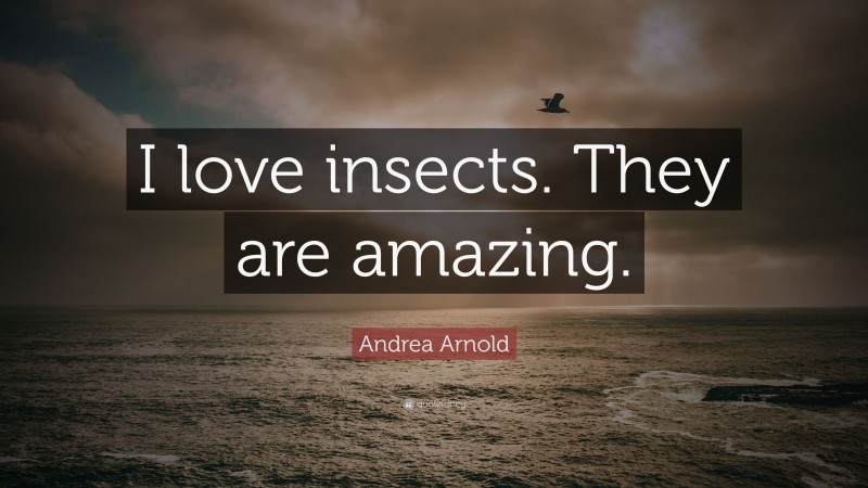 Andrea Arnold Quote: “I love insects. They are amazing.”