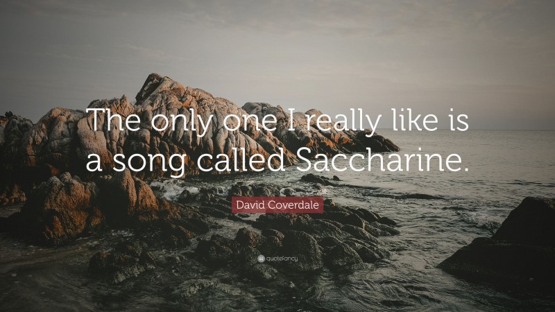 David Coverdale Quote: “The only one I really like is a song called Saccharine.”