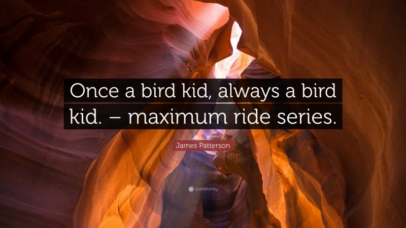 James Patterson Quote: “Once a bird kid, always a bird kid. – maximum ride series.”