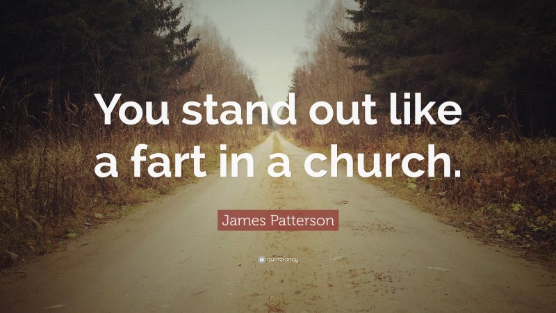 James Patterson Quote: “You stand out like a fart in a church.”