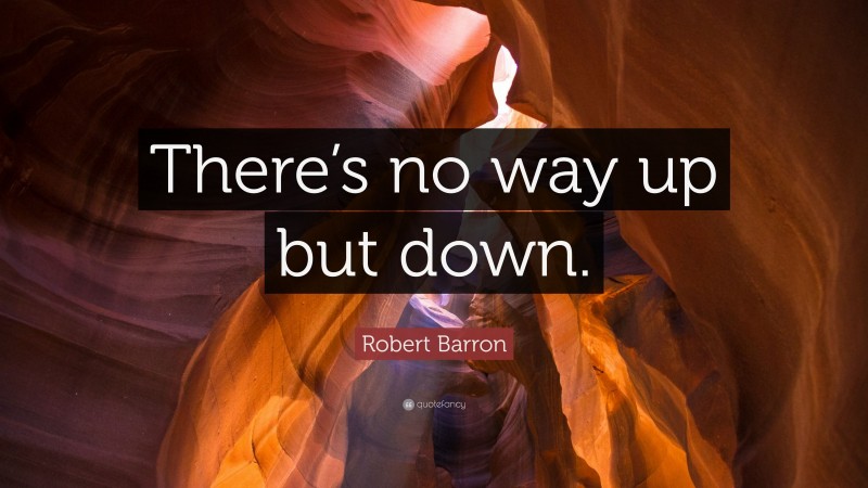 Robert Barron Quote: “There’s no way up but down.”