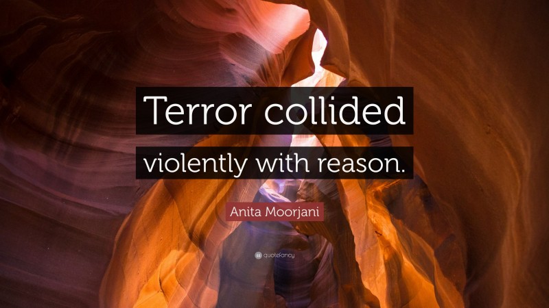 Anita Moorjani Quote: “Terror collided violently with reason.”