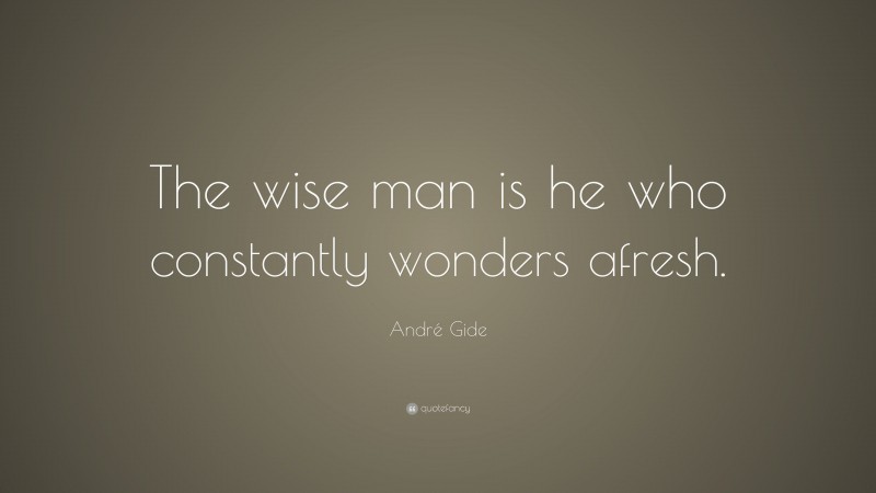 André Gide Quote: “The wise man is he who constantly wonders afresh.”