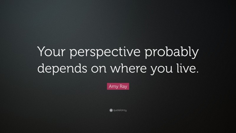 Amy Ray Quote: “Your perspective probably depends on where you live.”