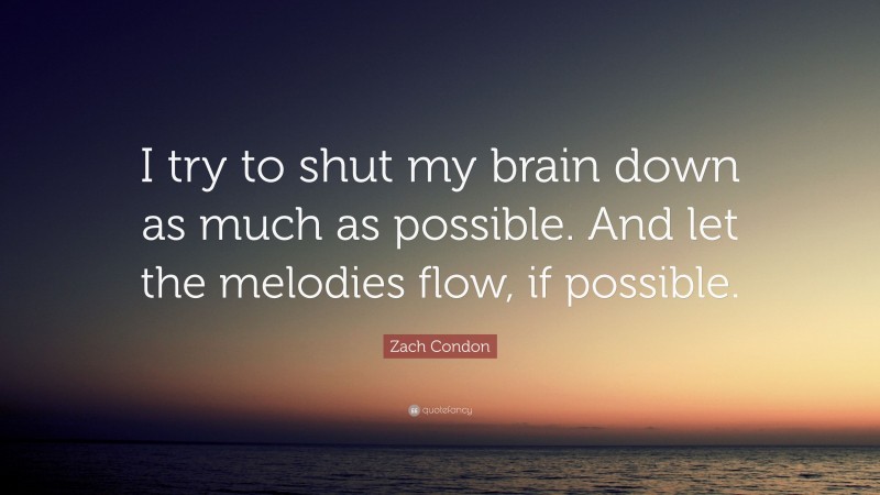 Zach Condon Quote: “I try to shut my brain down as much as possible. And let the melodies flow, if possible.”
