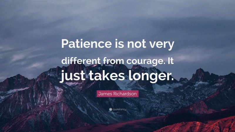 James Richardson Quote: “Patience is not very different from courage. It just takes longer.”