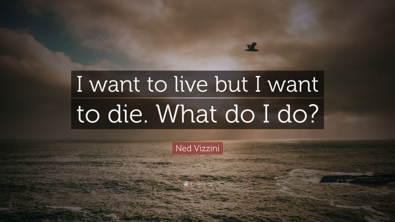 Ned Vizzini Quote: “I want to live but I want to die. What do I do?”