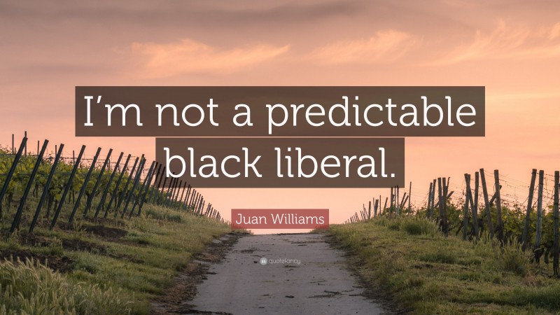 Juan Williams Quote: “I’m not a predictable black liberal.”