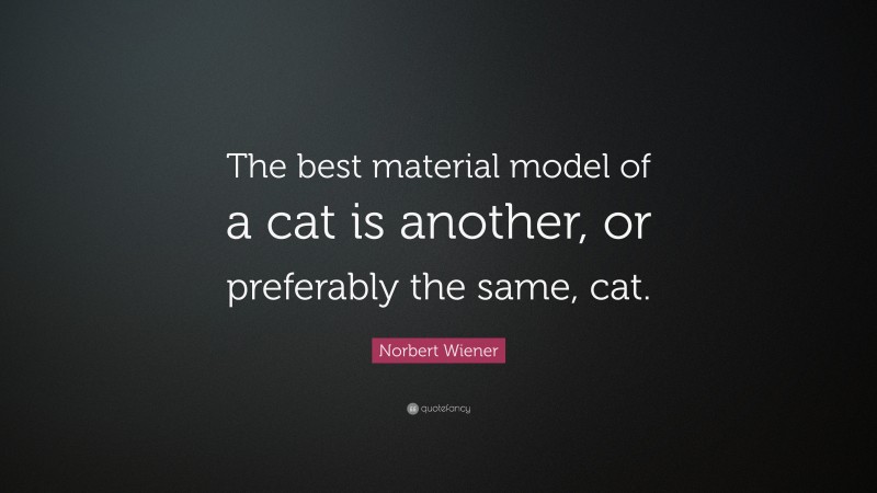 Norbert Wiener Quote: “The best material model of a cat is another, or preferably the same, cat.”