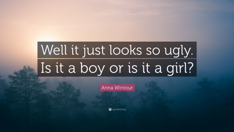 Anna Wintour Quote: “Well it just looks so ugly. Is it a boy or is it a girl?”
