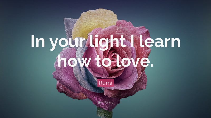 Rumi Quote: “In your light I learn how to love.”