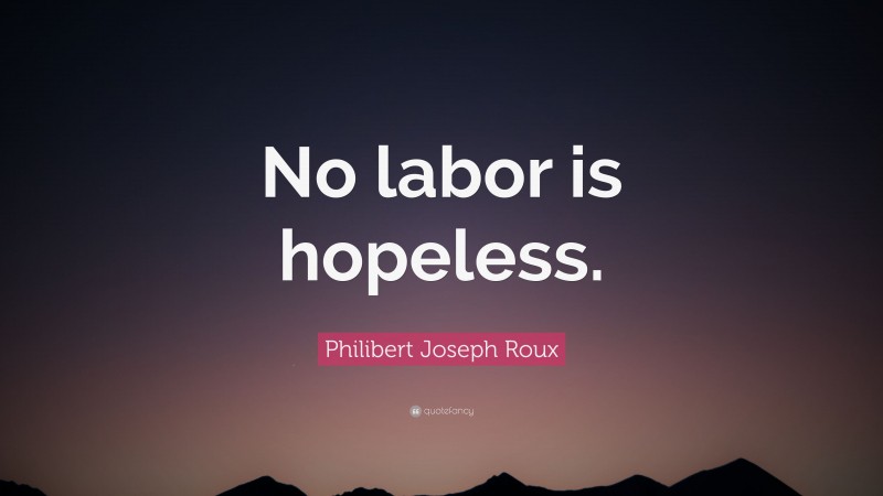 Philibert Joseph Roux Quote: “No labor is hopeless.”
