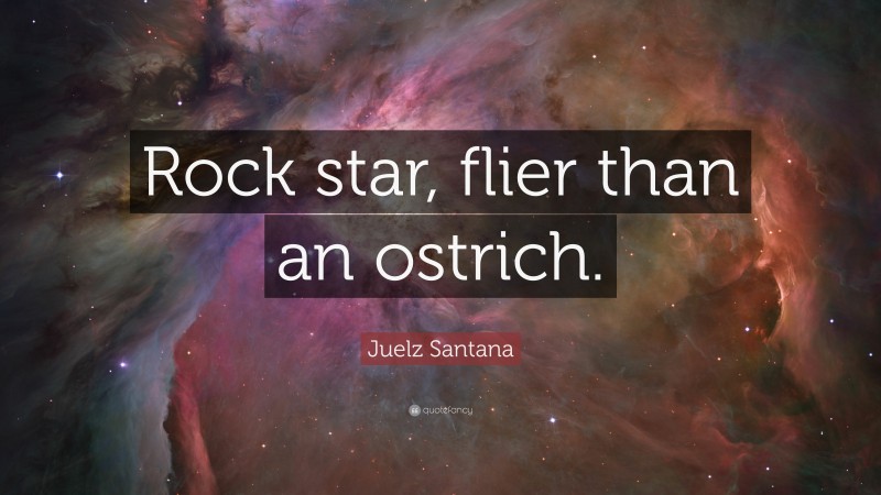 Juelz Santana Quote: “Rock star, flier than an ostrich.”