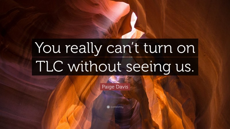 Paige Davis Quote: “You really can’t turn on TLC without seeing us.”