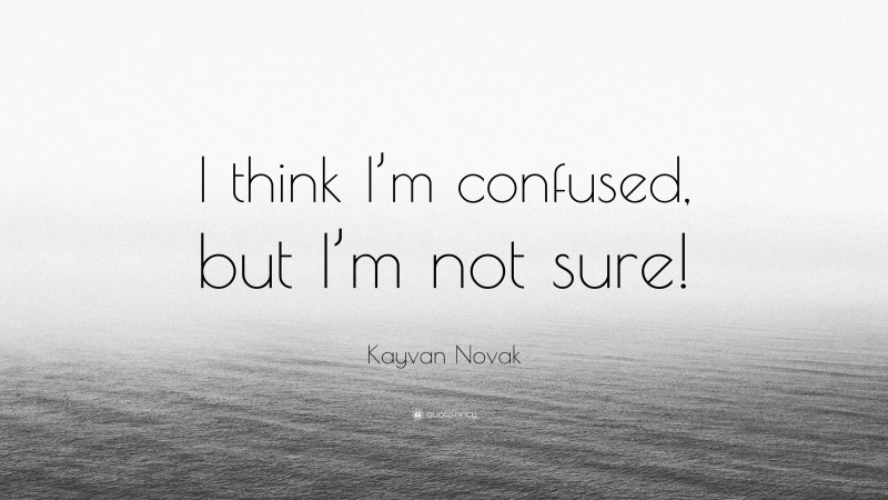 Kayvan Novak Quote: “I think I’m confused, but I’m not sure!”