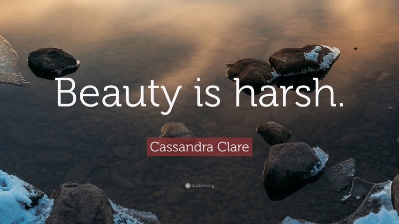 Cassandra Clare Quote: “Beauty is harsh.”