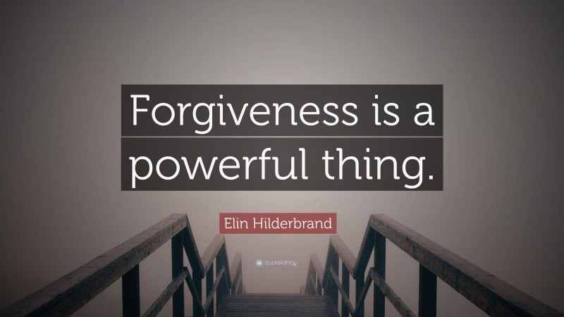 Elin Hilderbrand Quote: “Forgiveness is a powerful thing.”
