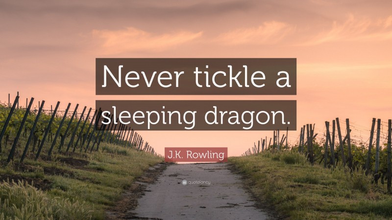 J.K. Rowling Quote: “Never tickle a sleeping dragon.”