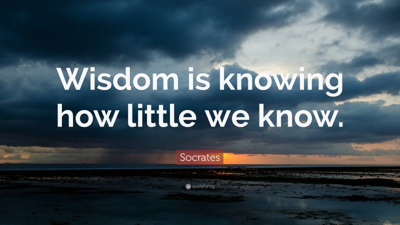 Socrates Quote: “Wisdom is knowing how little we know.”