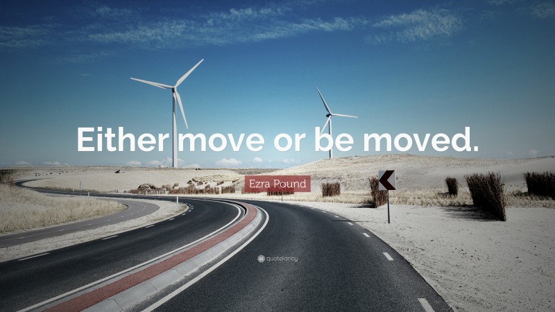 Ezra Pound Quote: “Either move or be moved.”