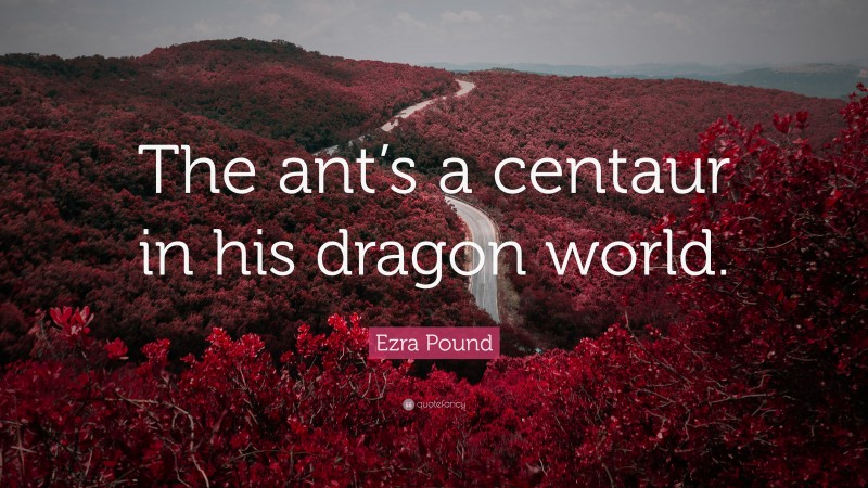 Ezra Pound Quote: “The ant’s a centaur in his dragon world.”