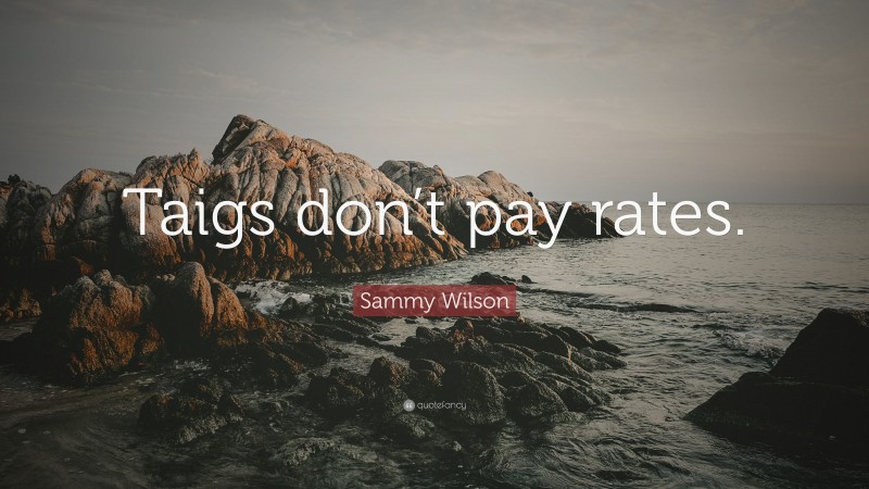 Sammy Wilson Quote: “Taigs don’t pay rates.”