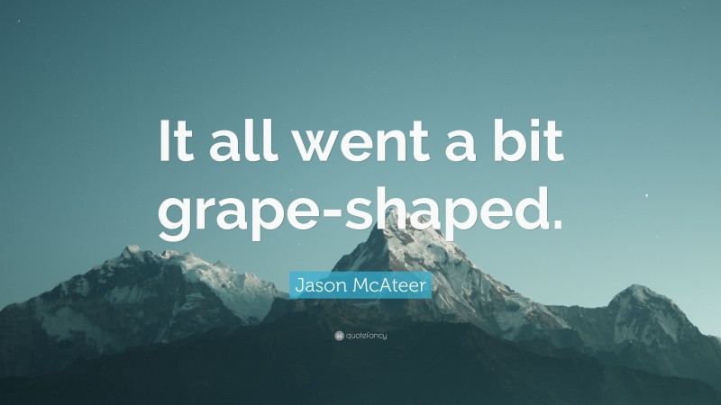 Jason McAteer Quote: “It all went a bit grape-shaped.”