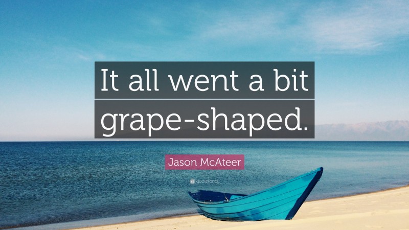 Jason McAteer Quote: “It all went a bit grape-shaped.”
