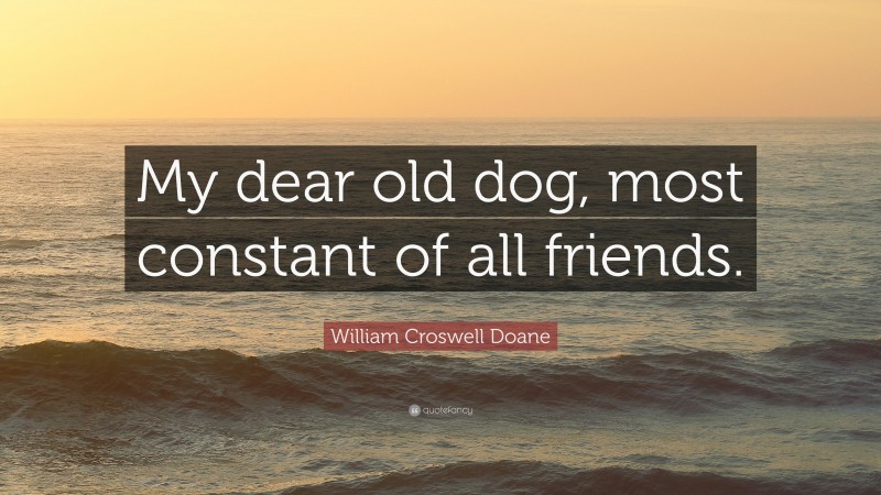 William Croswell Doane Quote: “My dear old dog, most constant of all friends.”