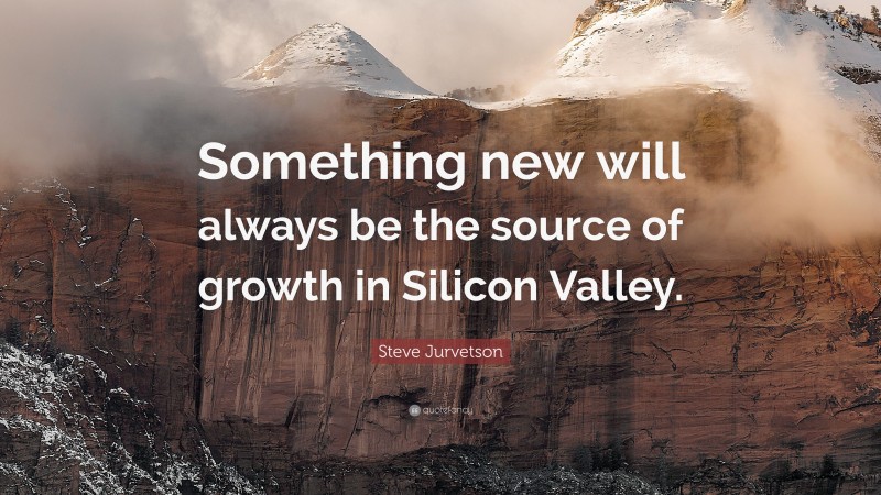 Steve Jurvetson Quote: “Something new will always be the source of growth in Silicon Valley.”