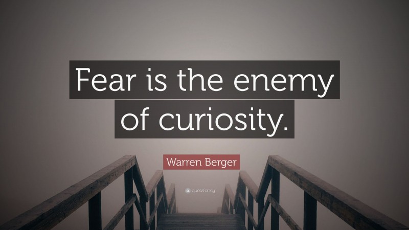 Warren Berger Quote: “Fear is the enemy of curiosity.”