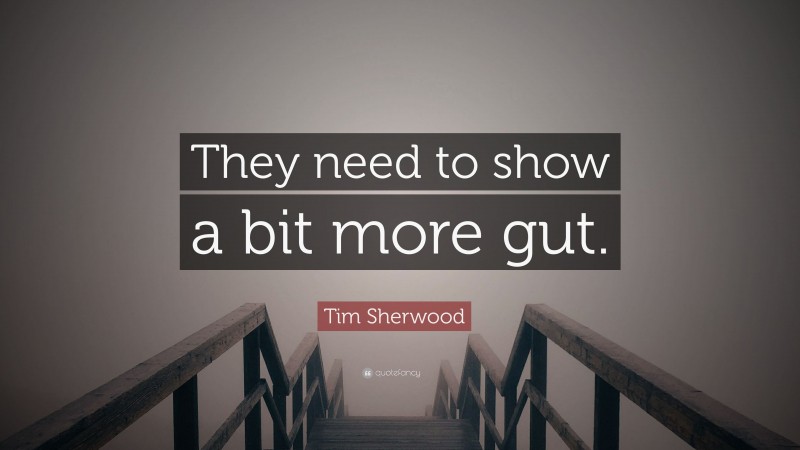 Tim Sherwood Quote: “They need to show a bit more gut.”