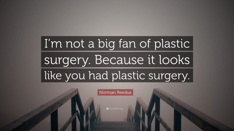 Norman Reedus Quote: “I’m not a big fan of plastic surgery. Because it looks like you had plastic surgery.”