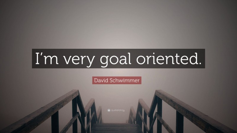 David Schwimmer Quote: “I’m very goal oriented.”