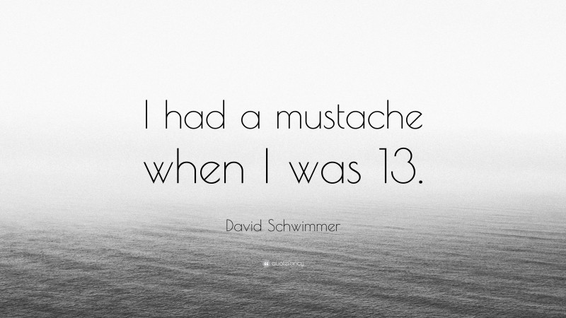 David Schwimmer Quote: “I had a mustache when I was 13.”