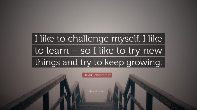 David Schwimmer Quote: “I like to challenge myself. I like to learn – so I like to try new things and try to keep growing.”