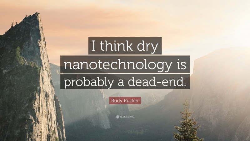 Rudy Rucker Quote: “I think dry nanotechnology is probably a dead-end.”