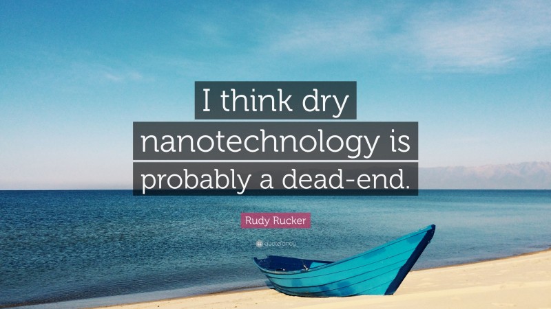 Rudy Rucker Quote: “I think dry nanotechnology is probably a dead-end.”