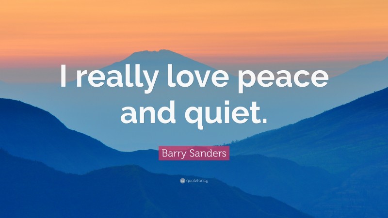 Barry Sanders Quote: “I really love peace and quiet.”