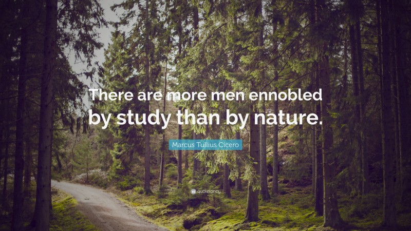 Marcus Tullius Cicero Quote: “There are more men ennobled by study than by nature.”
