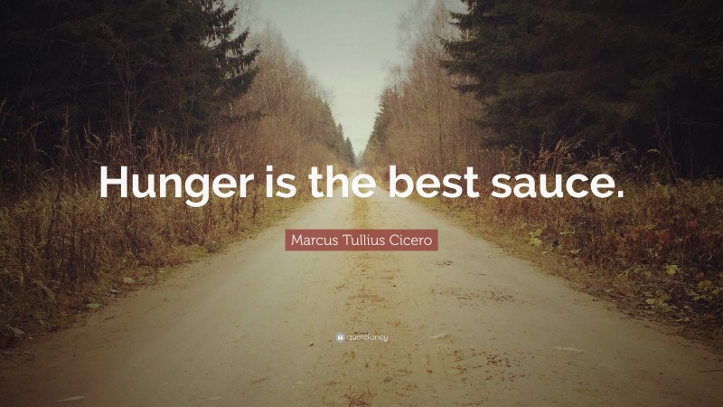 Marcus Tullius Cicero Quote: “Hunger is the best sauce.”