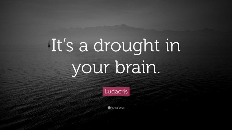 Ludacris Quote: “It’s a drought in your brain.”