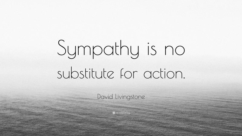 David Livingstone Quote: “Sympathy is no substitute for action.”