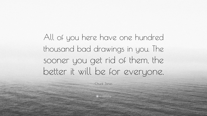 Chuck Jones Quote: “All of you here have one hundred thousand bad drawings in you. The sooner you get rid of them, the better it will be for everyone.”