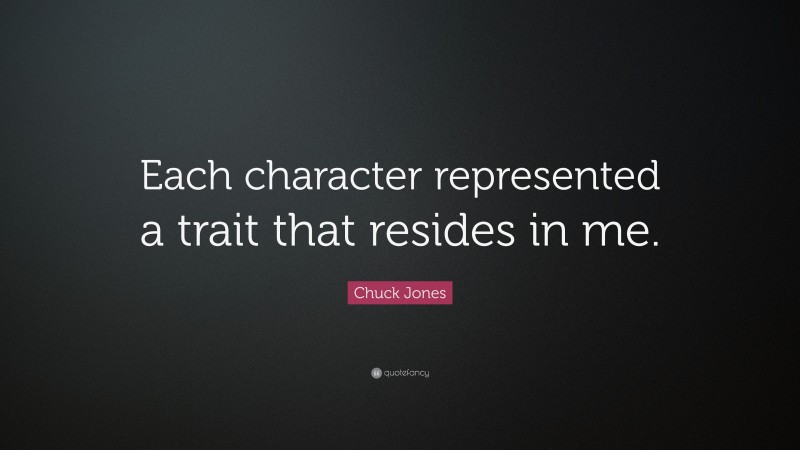 Chuck Jones Quote: “Each character represented a trait that resides in me.”