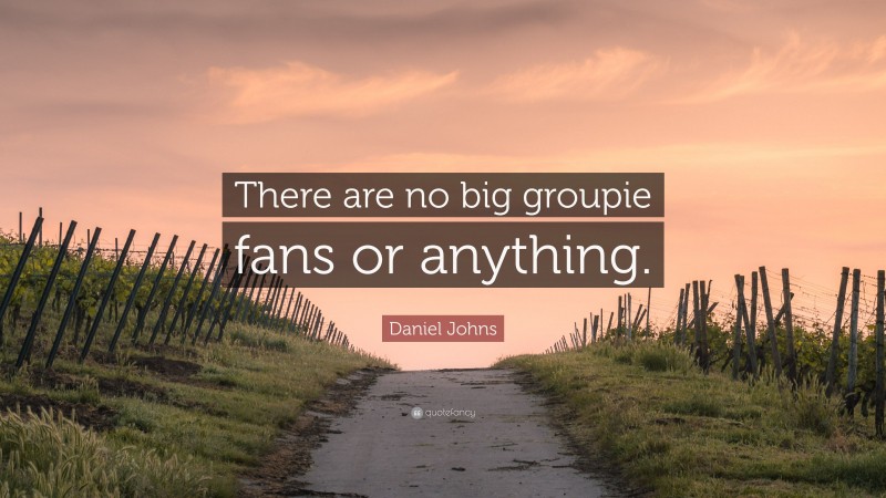 Daniel Johns Quote: “There are no big groupie fans or anything.”